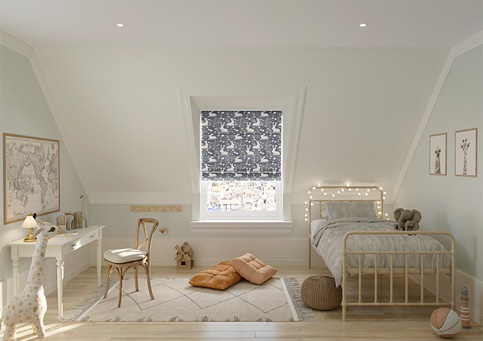 Bunny Meadows, Moonlit Grey - Roman Blind - Image 8
